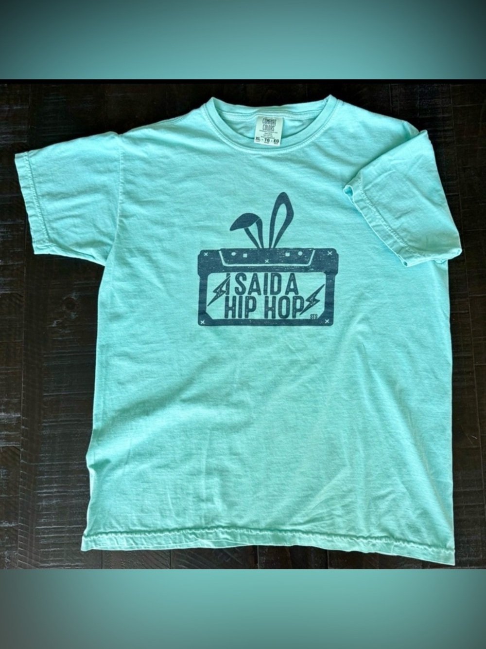 Comfort Colors Youth XL Mint "I Said A Hip Hop" Bunny Ears Retro Graphic Tee